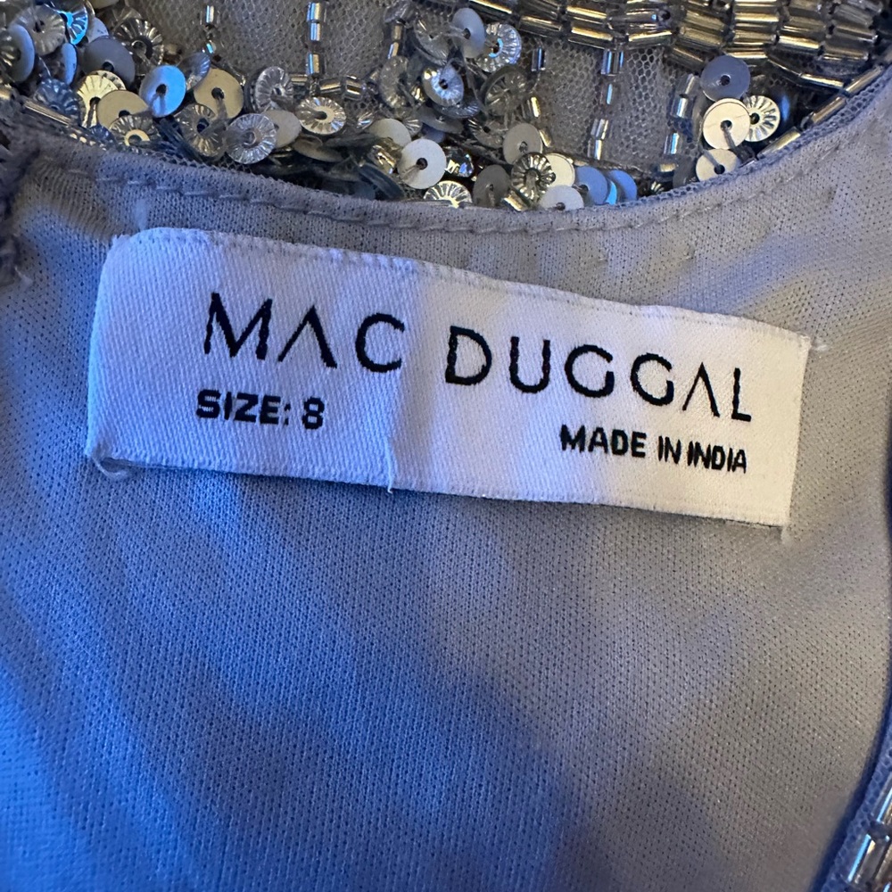 Mac Duggal BEADED SLEEVELESS TEA LENGTH SHEATH DRESS NWT Size 8 - Picture 9 of 10